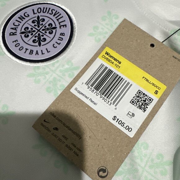 Nike Racing Louisville FC Away Jersey White Mint DV6904-101 Woman’s Sz Small NWT - Picture 2 of 5